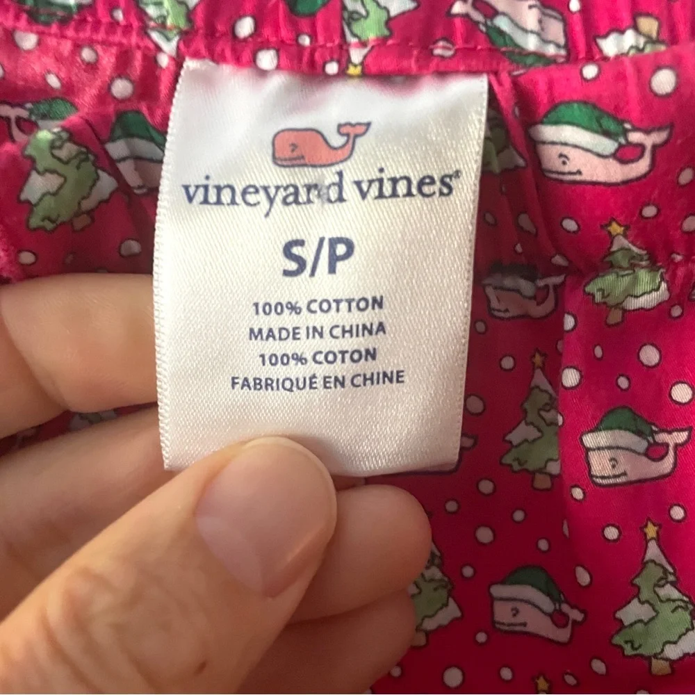 Vineyard Vines Women's Winter Santa Whale Holiday Tree Lounge Pant Size S